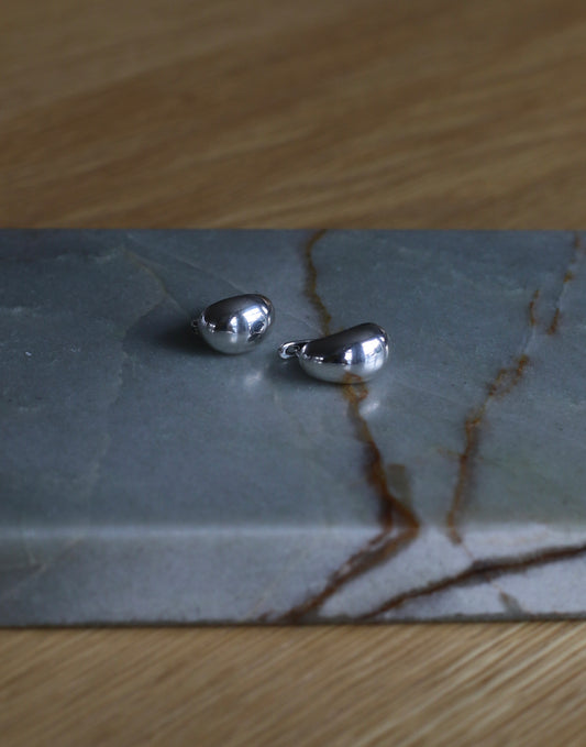 Plain Silver Drop Earrings