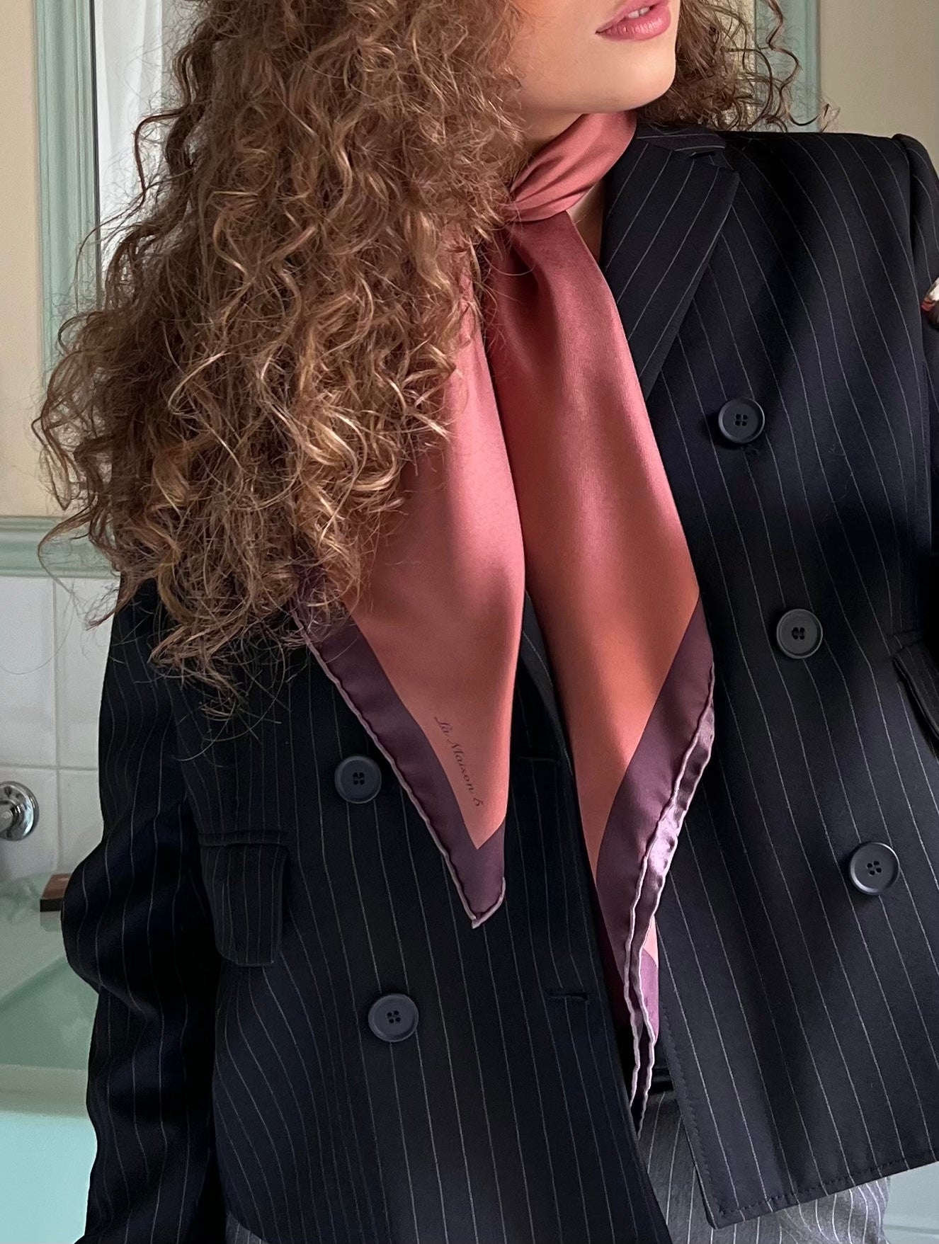 ROSE silk scarf